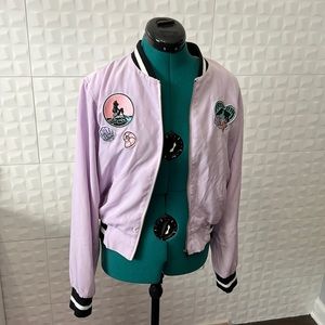 Disney Little Mermaid pink jacket with patches